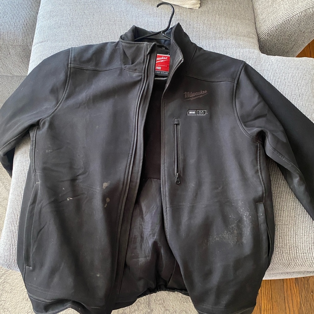 Black Performance Jacket with Relaxed Fit and Standing Collar
